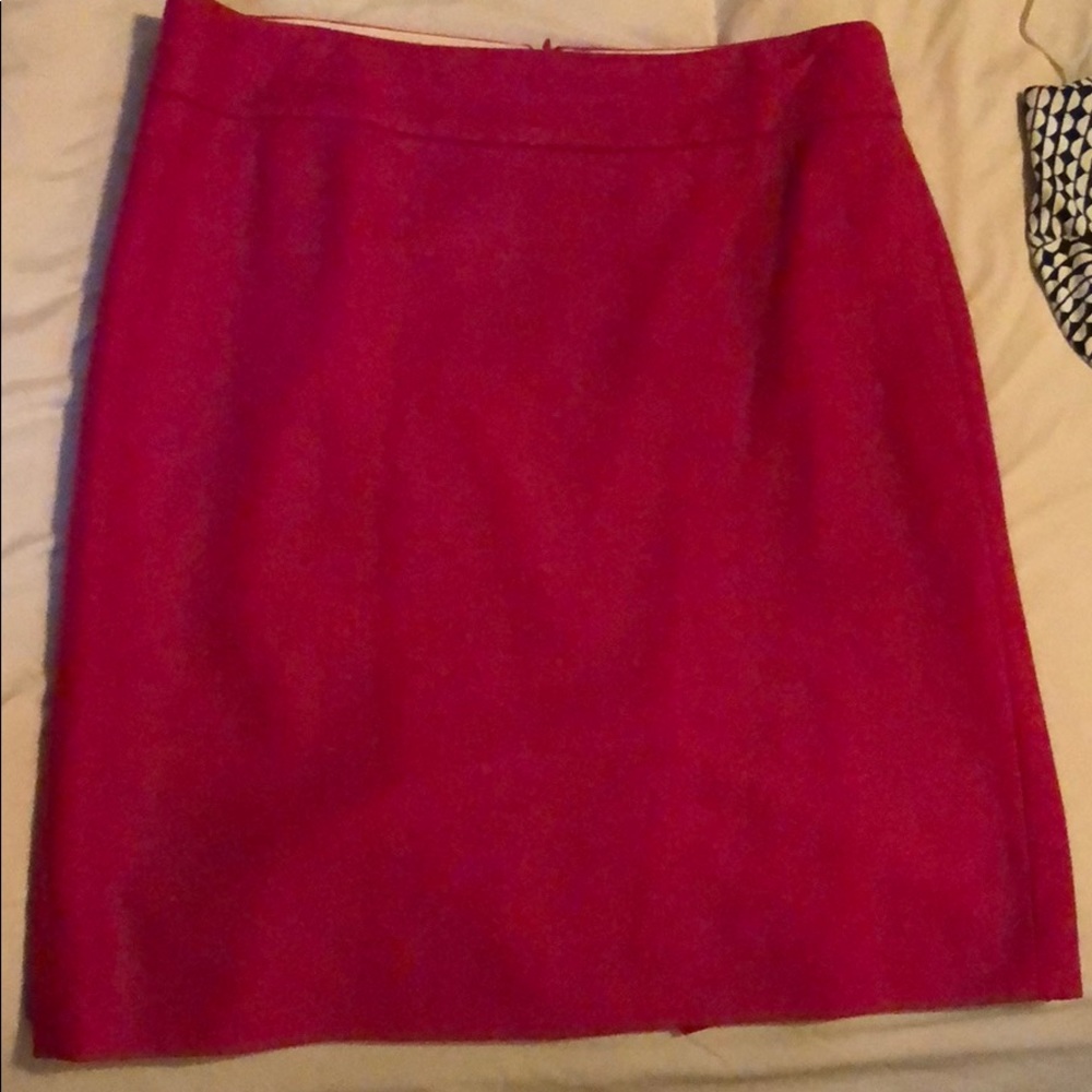 Jcrew fuschia wool pencil skirt